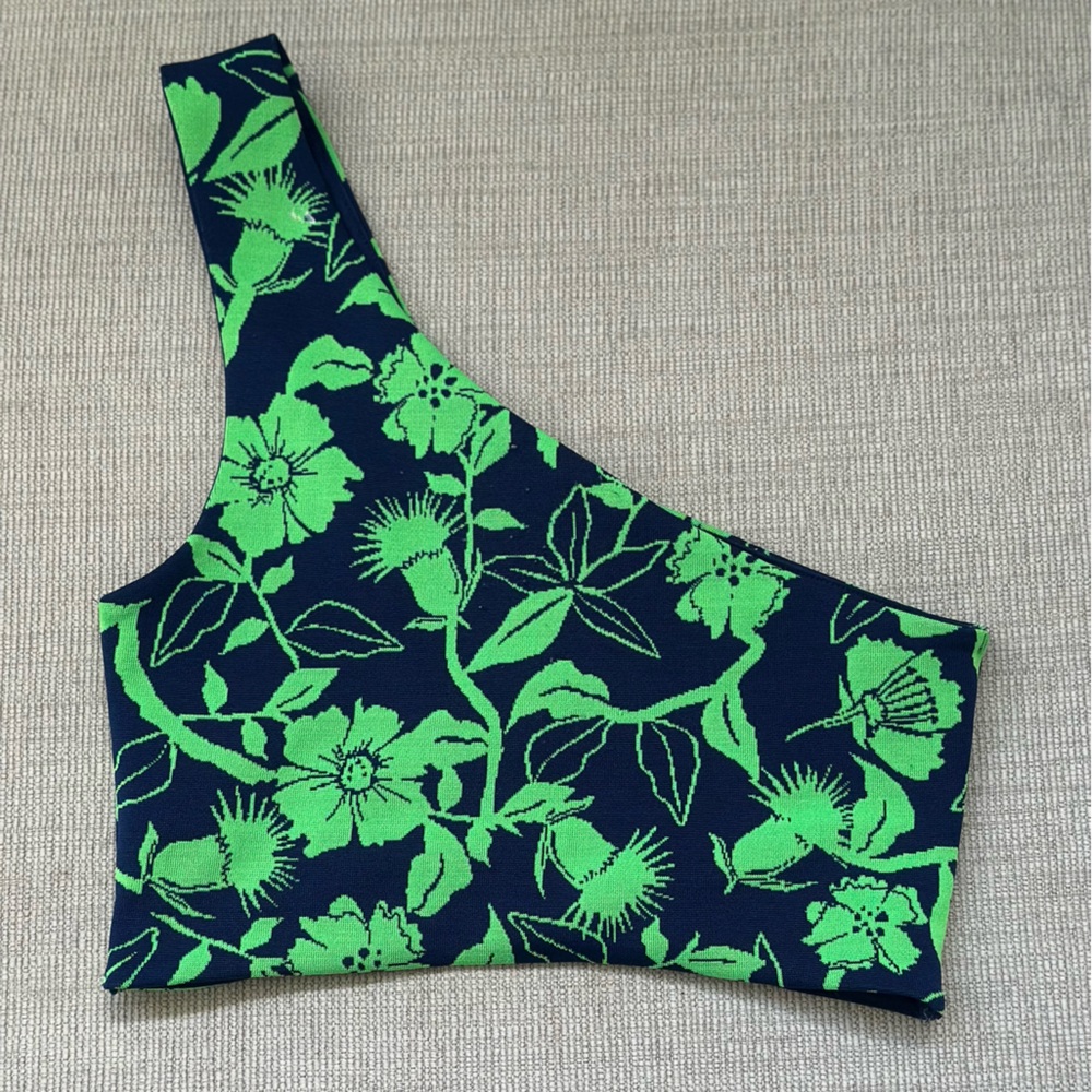 ZARA Floral One-Shoulder Crop - Picture 4 of 5
